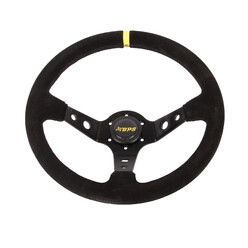 Volant BPS Tulipé 90 mm, Cuir Noir Retourné